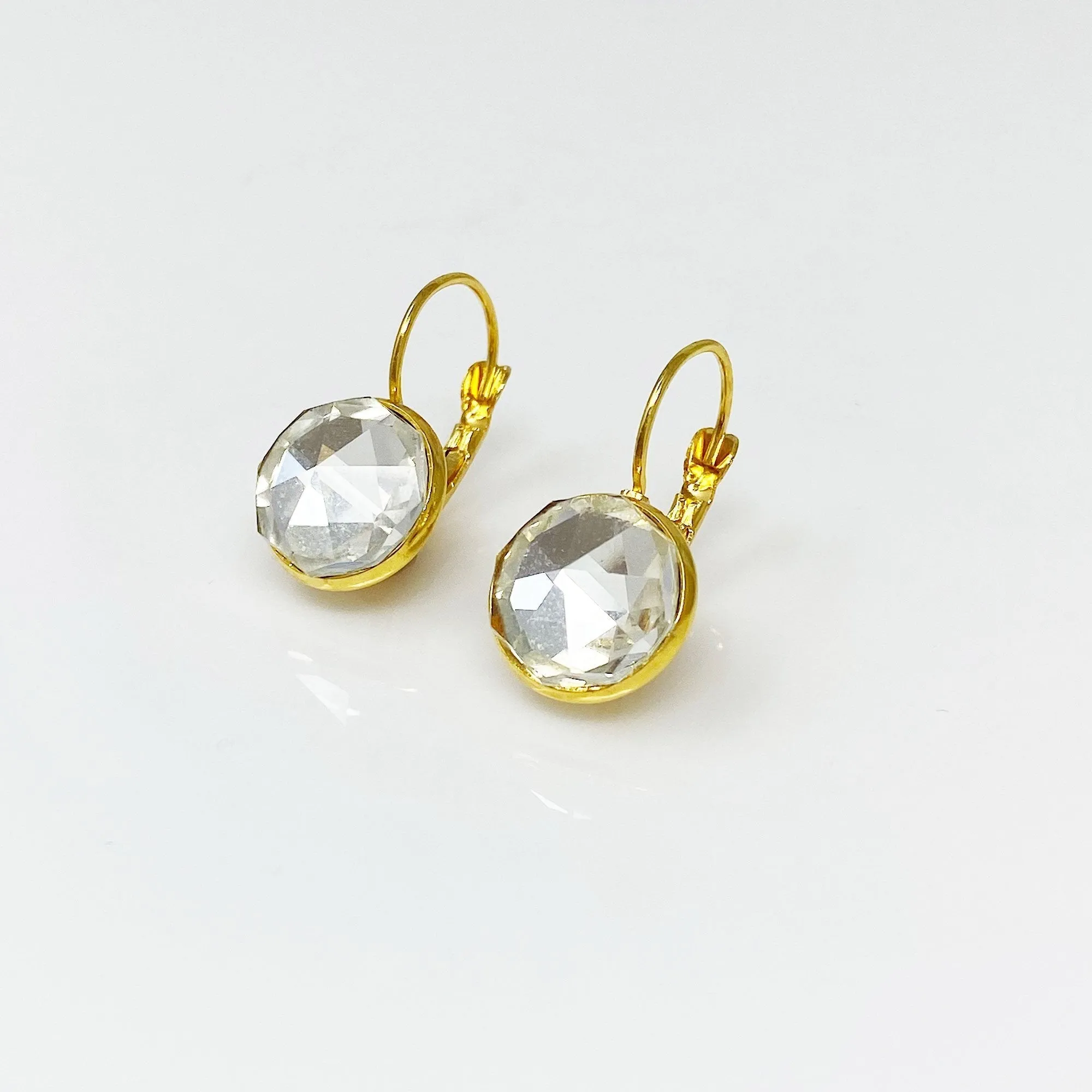 BENTON gold and crystal drop earrings