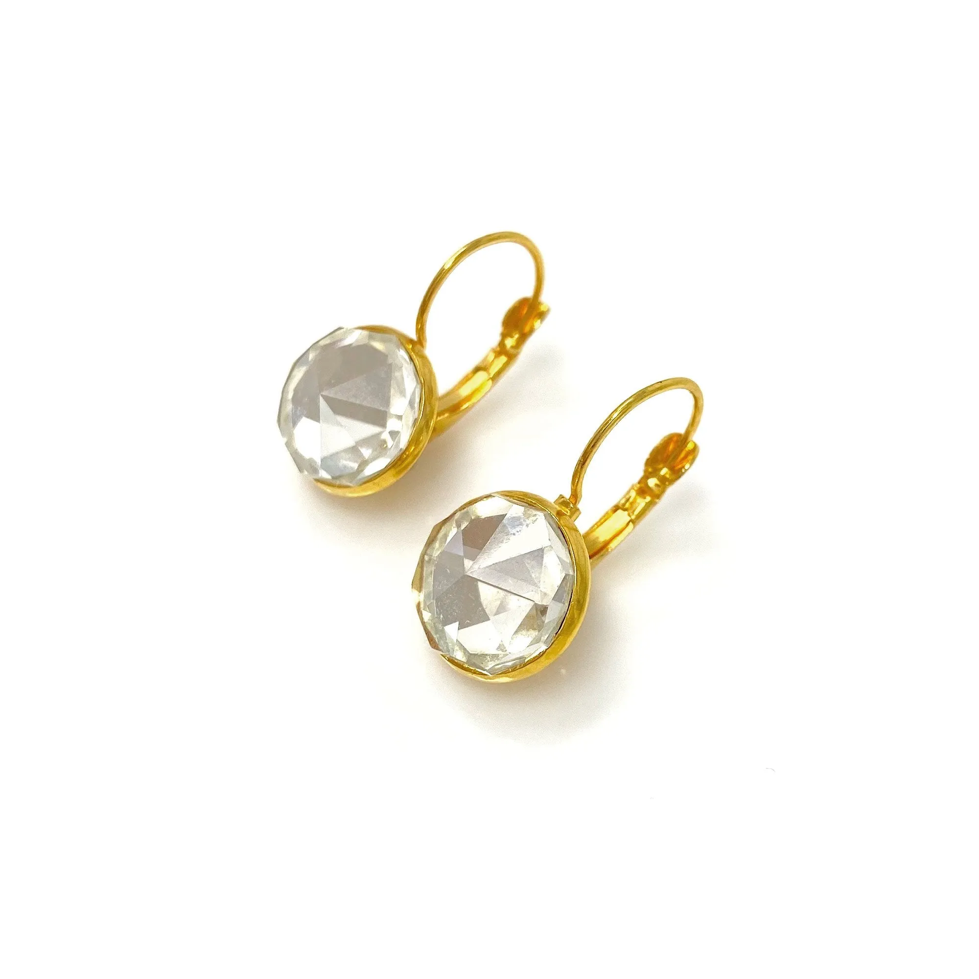 BENTON gold and crystal drop earrings