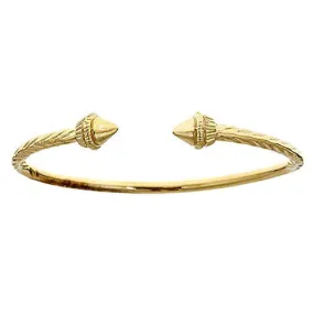 Spear-Ended 14K Yellow Gold West Indian Bangle - Luxury Jewelry