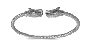 Better Jewelry Dragon Ends Coiled Rope West Indian Bangle .925 Sterling Silver (MADE IN USA) (1 piece)