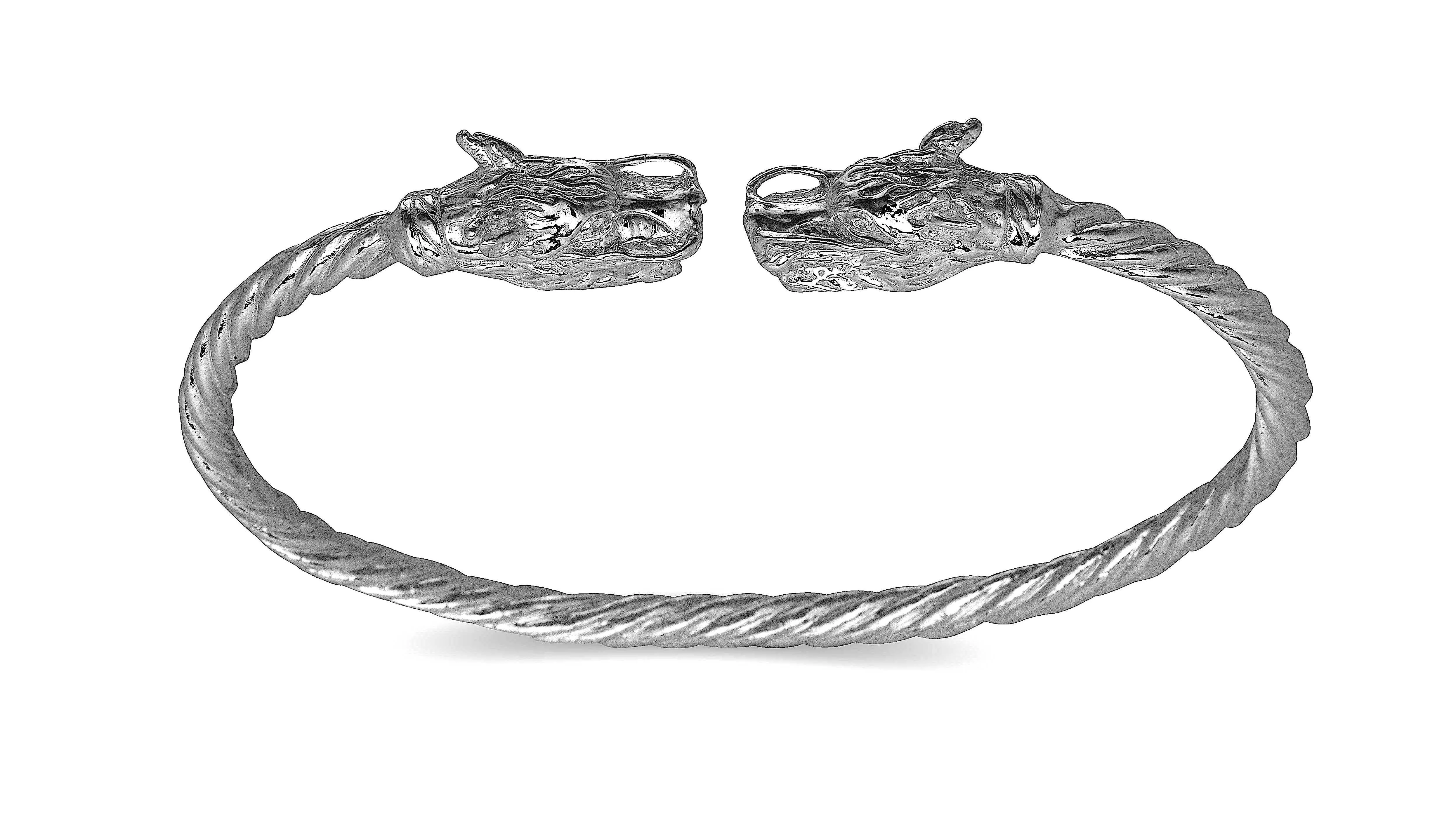 Better Jewelry Dragon Ends Coiled Rope West Indian Bangle .925 Sterling Silver (MADE IN USA) (1 piece)