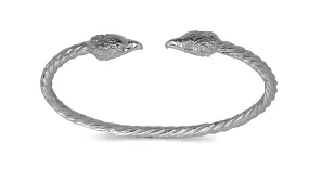 Better Jewelry Eagle Ends Coiled Rope .925 Sterling Silver West Indian Bangle, 1 piece