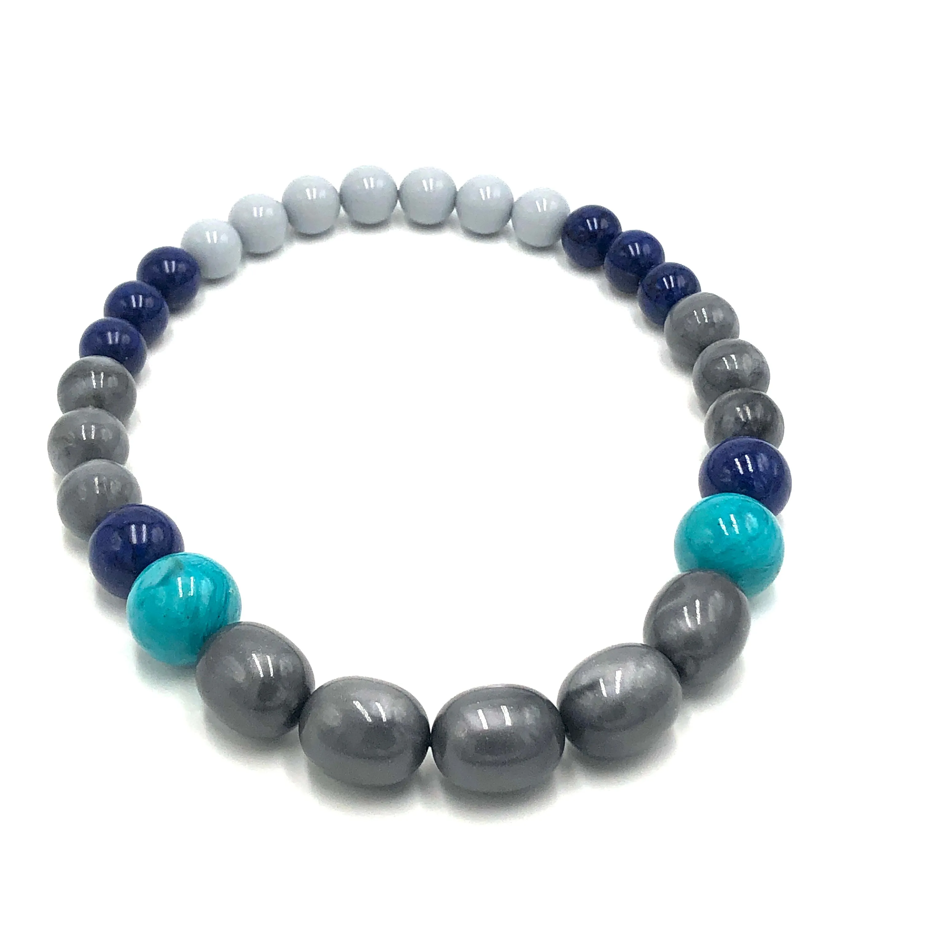 Blue Mist Stretch Bauble Necklace - Shortie