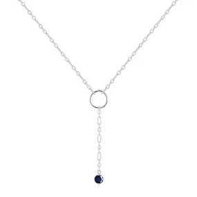 Blue Sapphire Drop Necklace