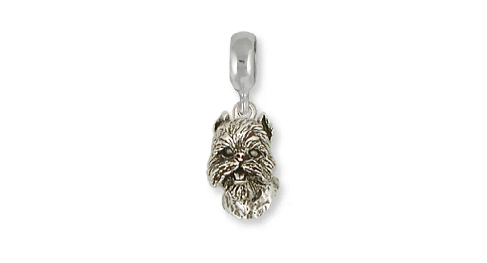 Brussels Griffon Charm Slide Handmade Sterling Silver Dog Jewelry GF5-PND