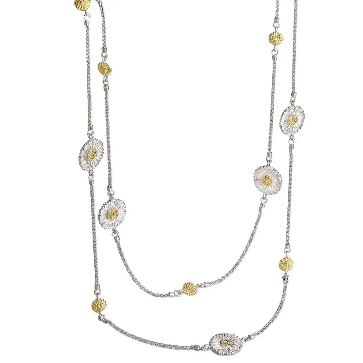 Buccellati - Blossoms Daisy - Station Necklace Sterling Silver with Gold Accents