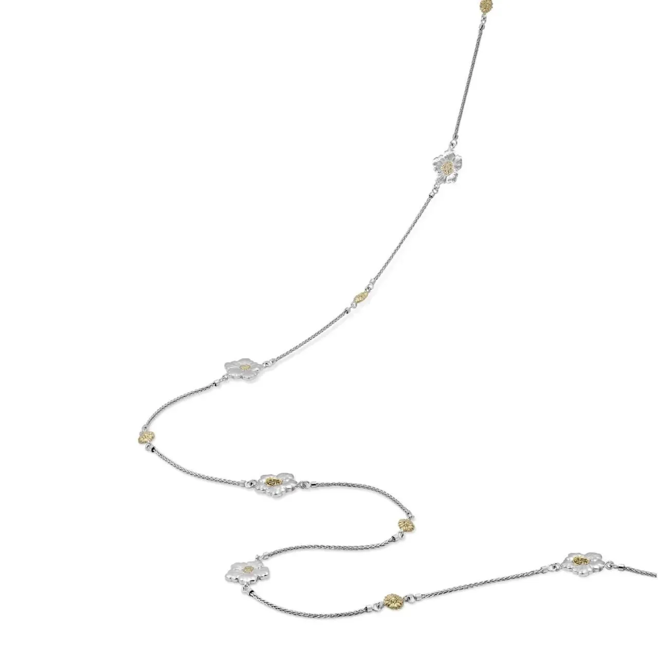 Buccellati - Blossoms Gardenia - Station Necklace, Sterling Silver with Gold Accents