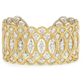 Buccellati - Etoilee - Cuff Bracelet with Diamonds, 18k Yellow and White Gold