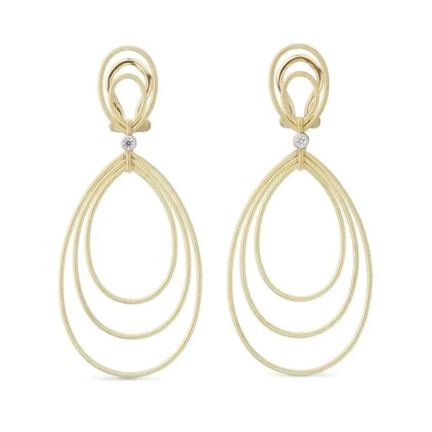 Buccellati - Hawaii - Drop Earrings with Diamonds, 18k Yellow and White Gold