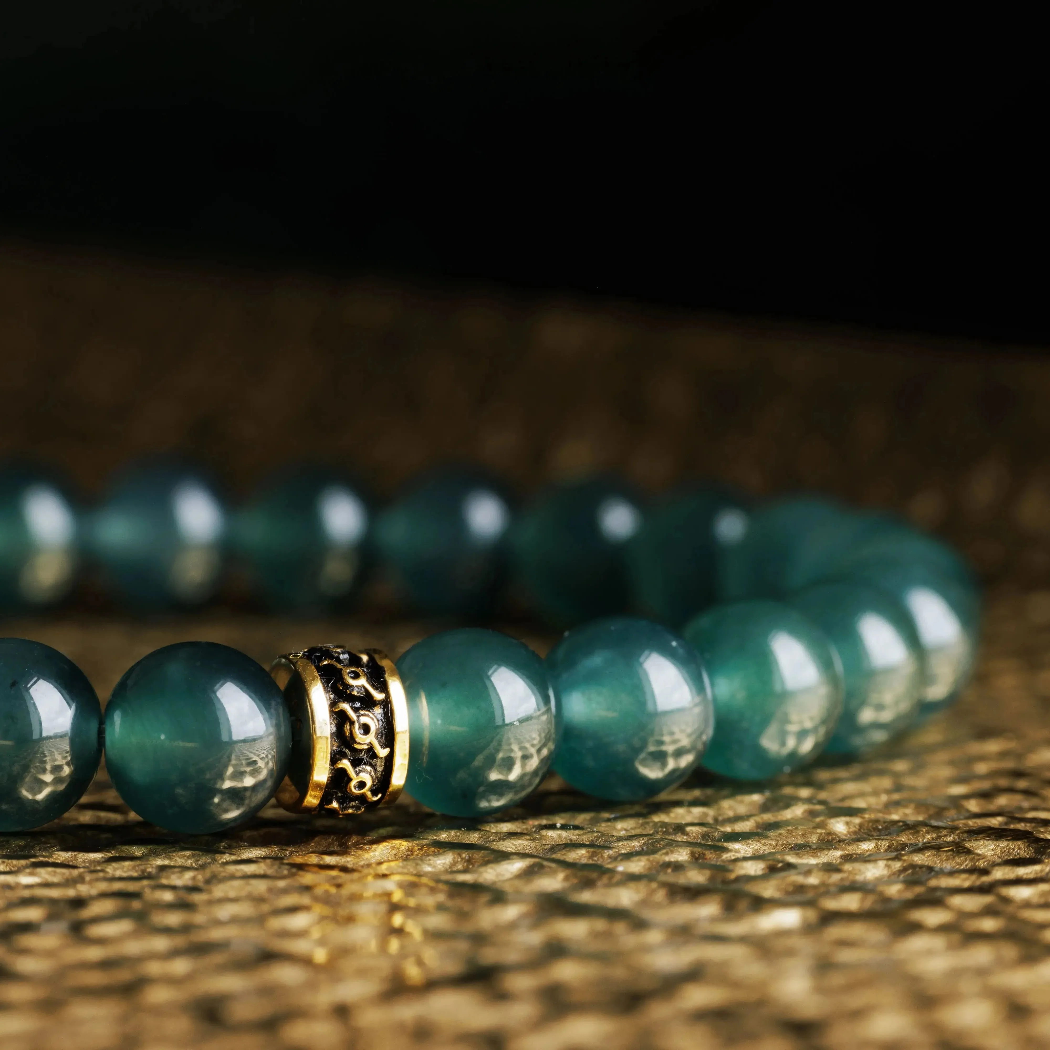 Burmese Green Jade Gold Bracelet XI (6mm)