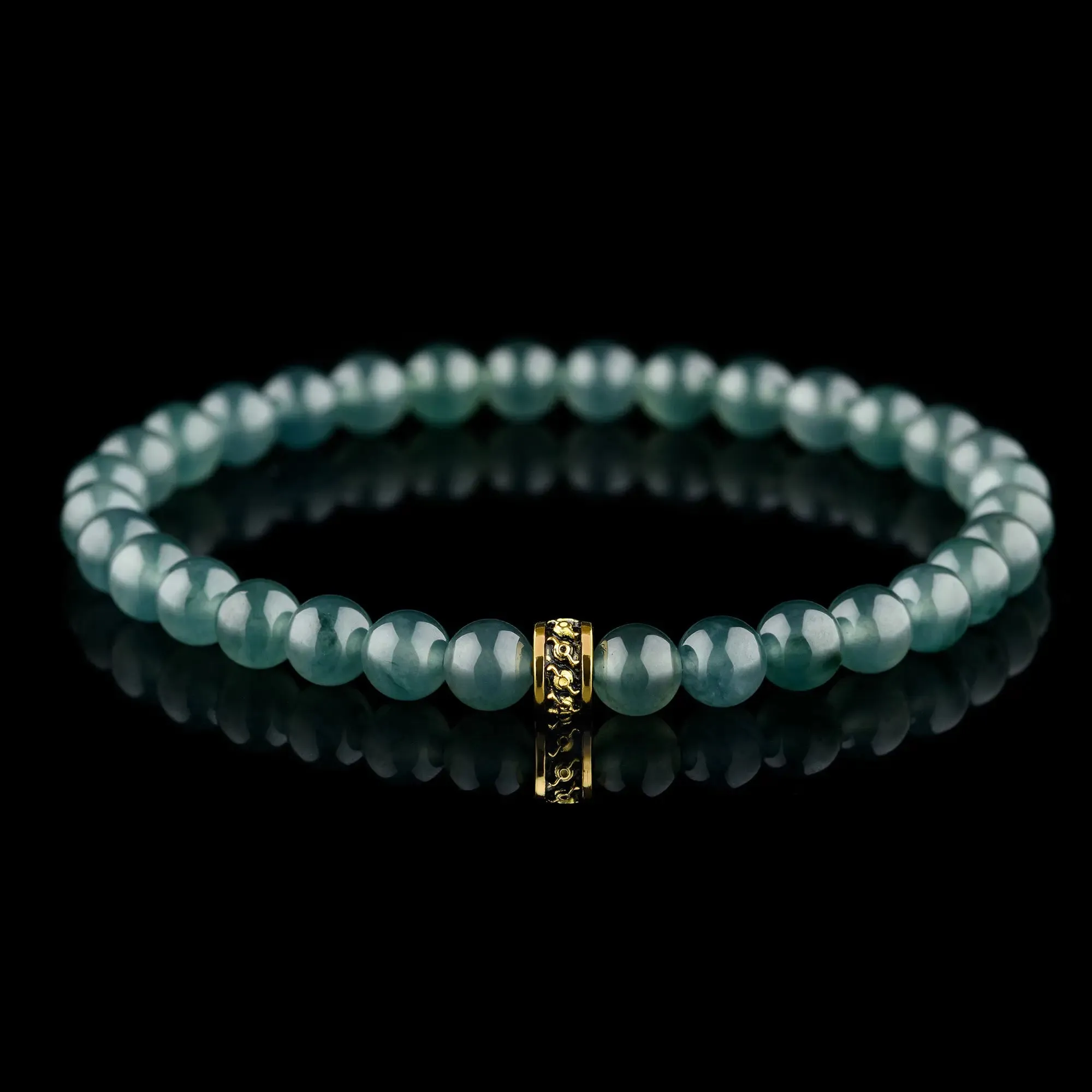 Burmese Green Jade Gold Bracelet XI (6mm)