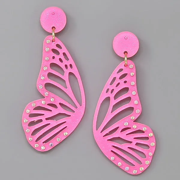 Butterfly Wings Acetate Drop Earrings