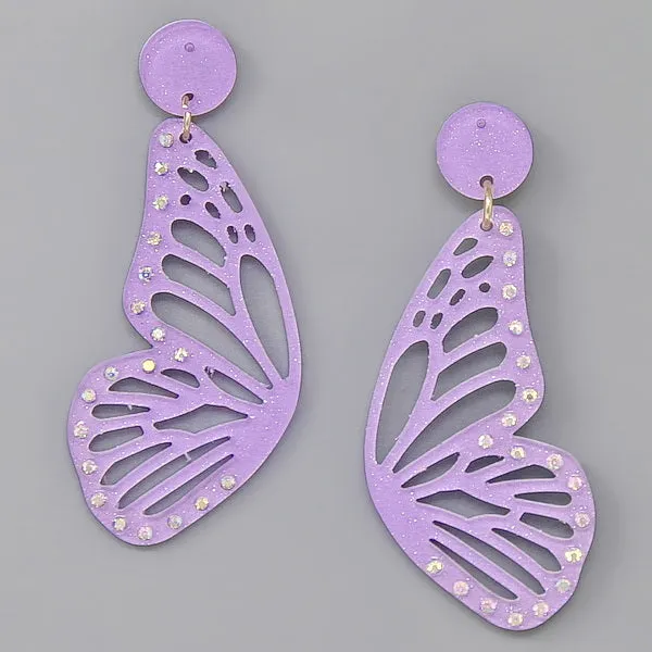 Butterfly Wings Acetate Drop Earrings