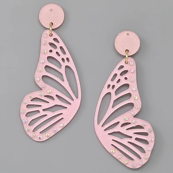 Butterfly Wings Acetate Drop Earrings