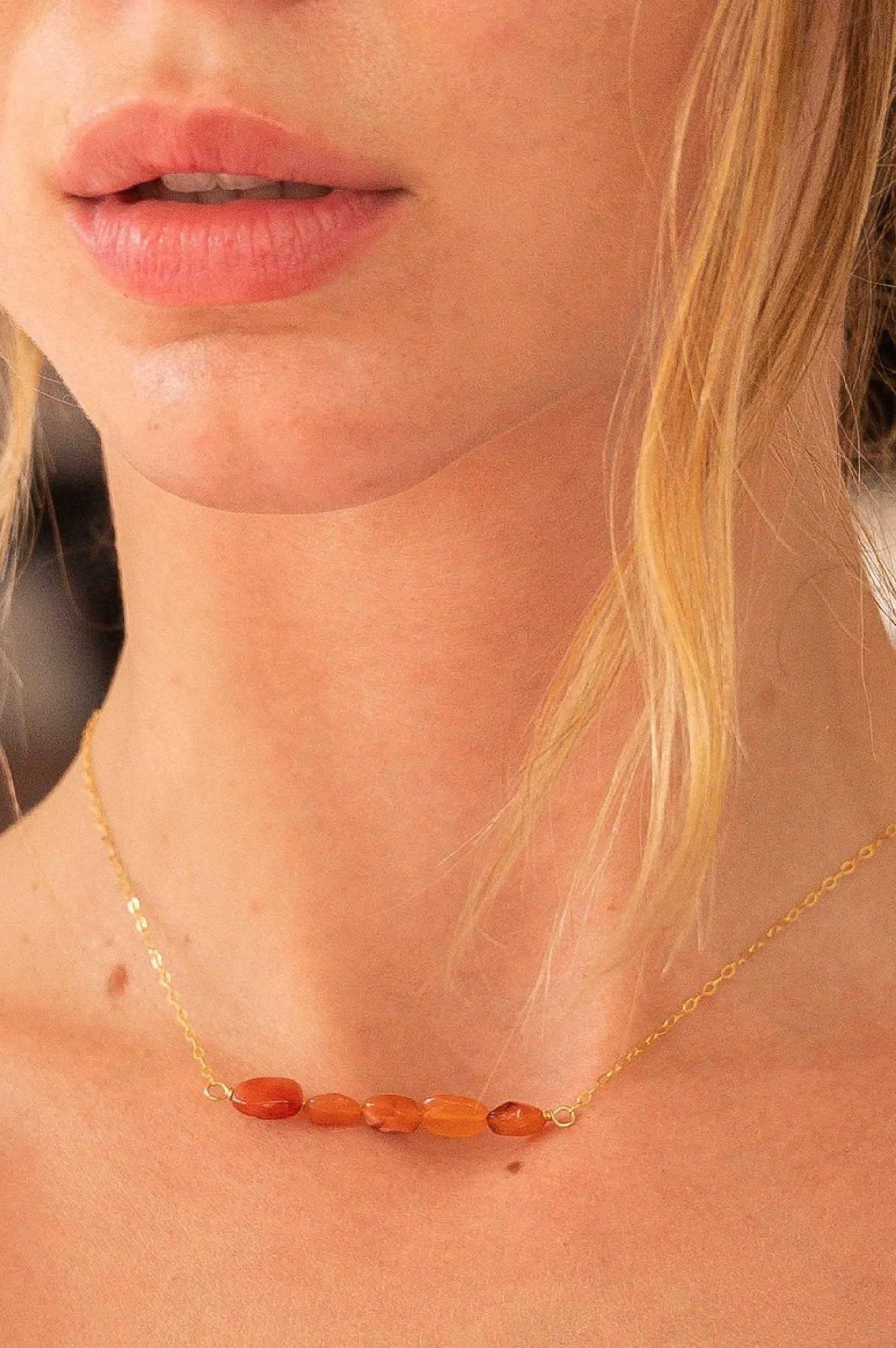 Carnelian Courage Gold Necklace