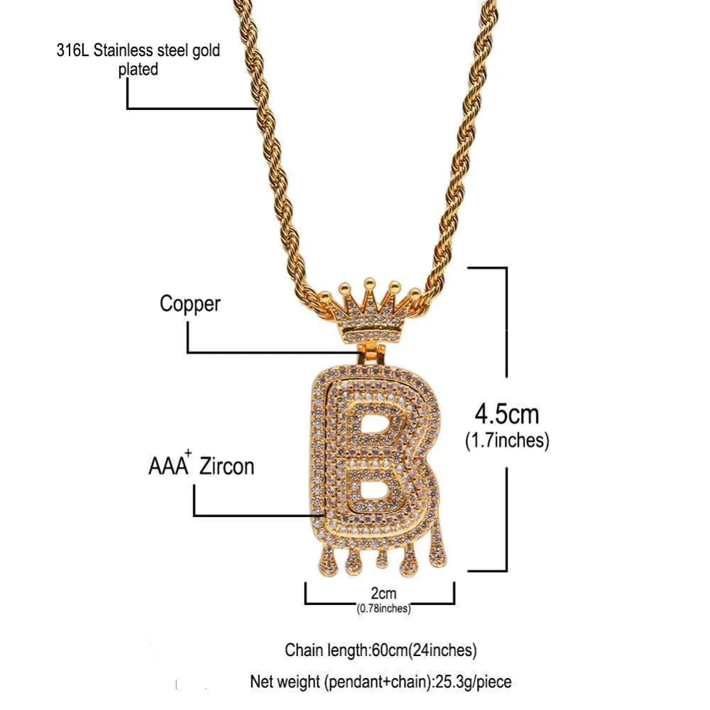 Chain Necklace - Letter B Pendant