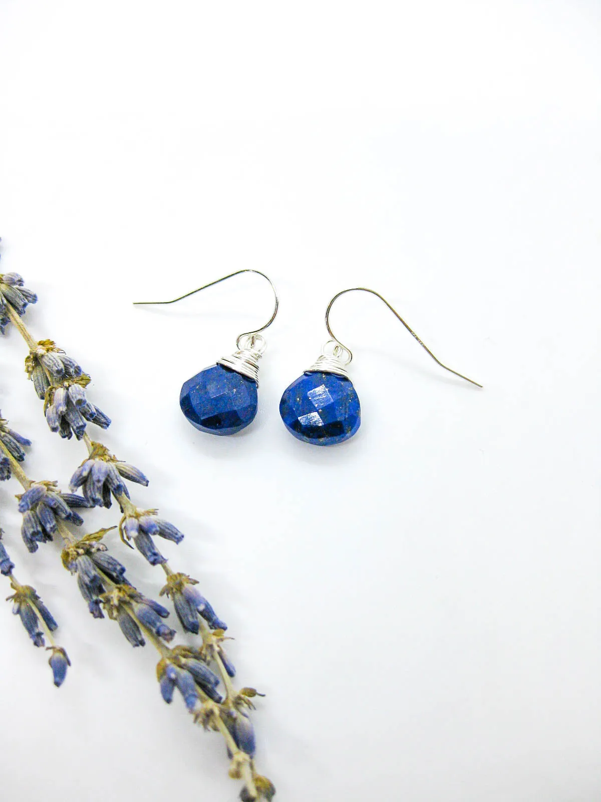 Chamomile: Lapis Earrings - e705