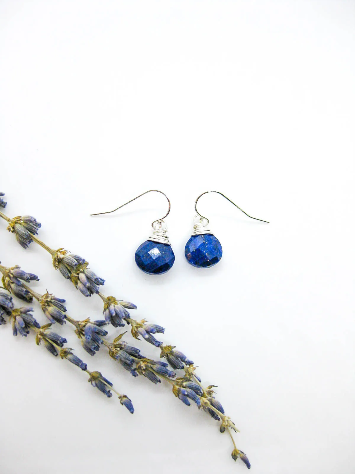 Chamomile: Lapis Earrings - e705