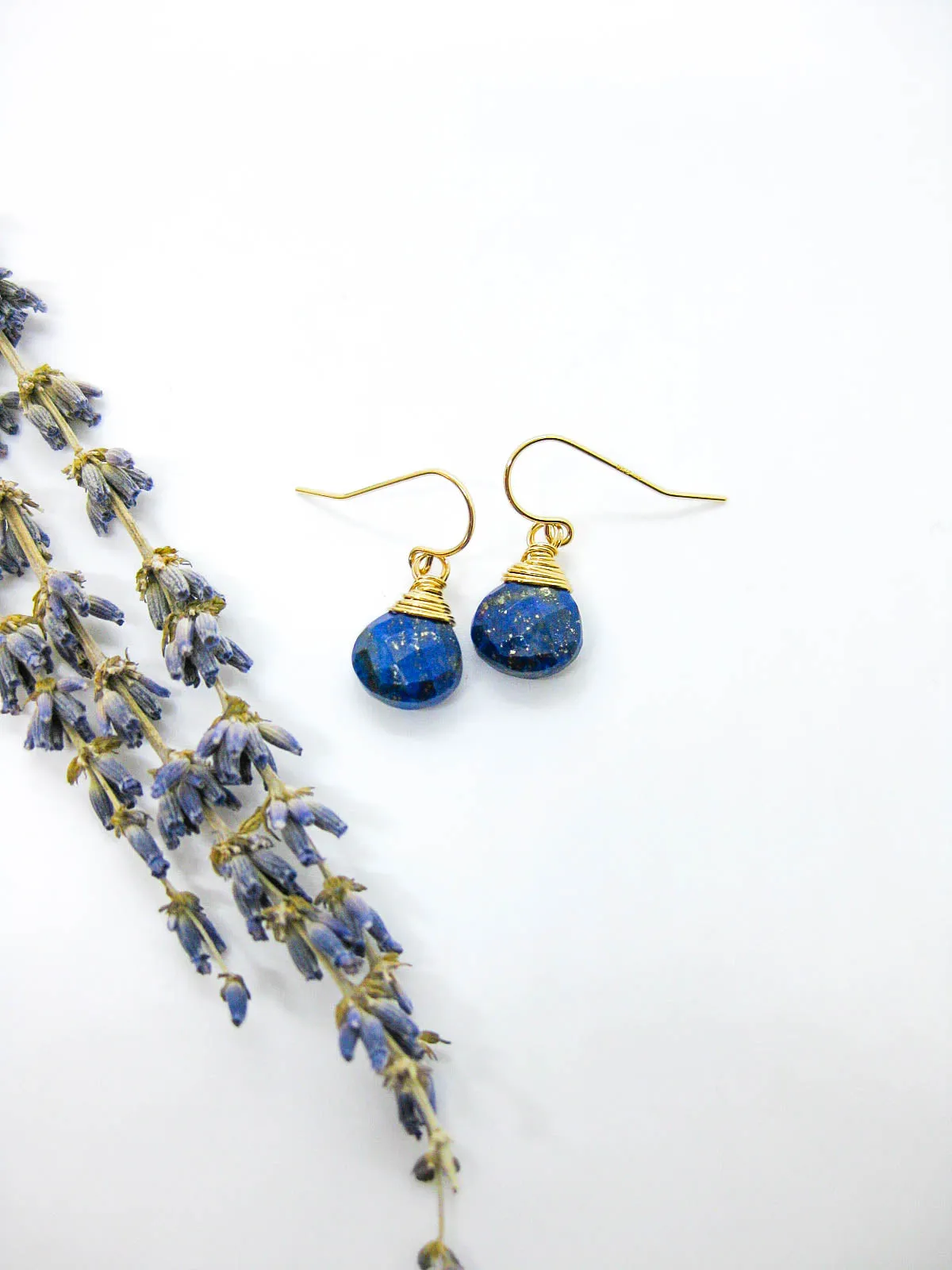 Chamomile: Lapis Earrings - e705