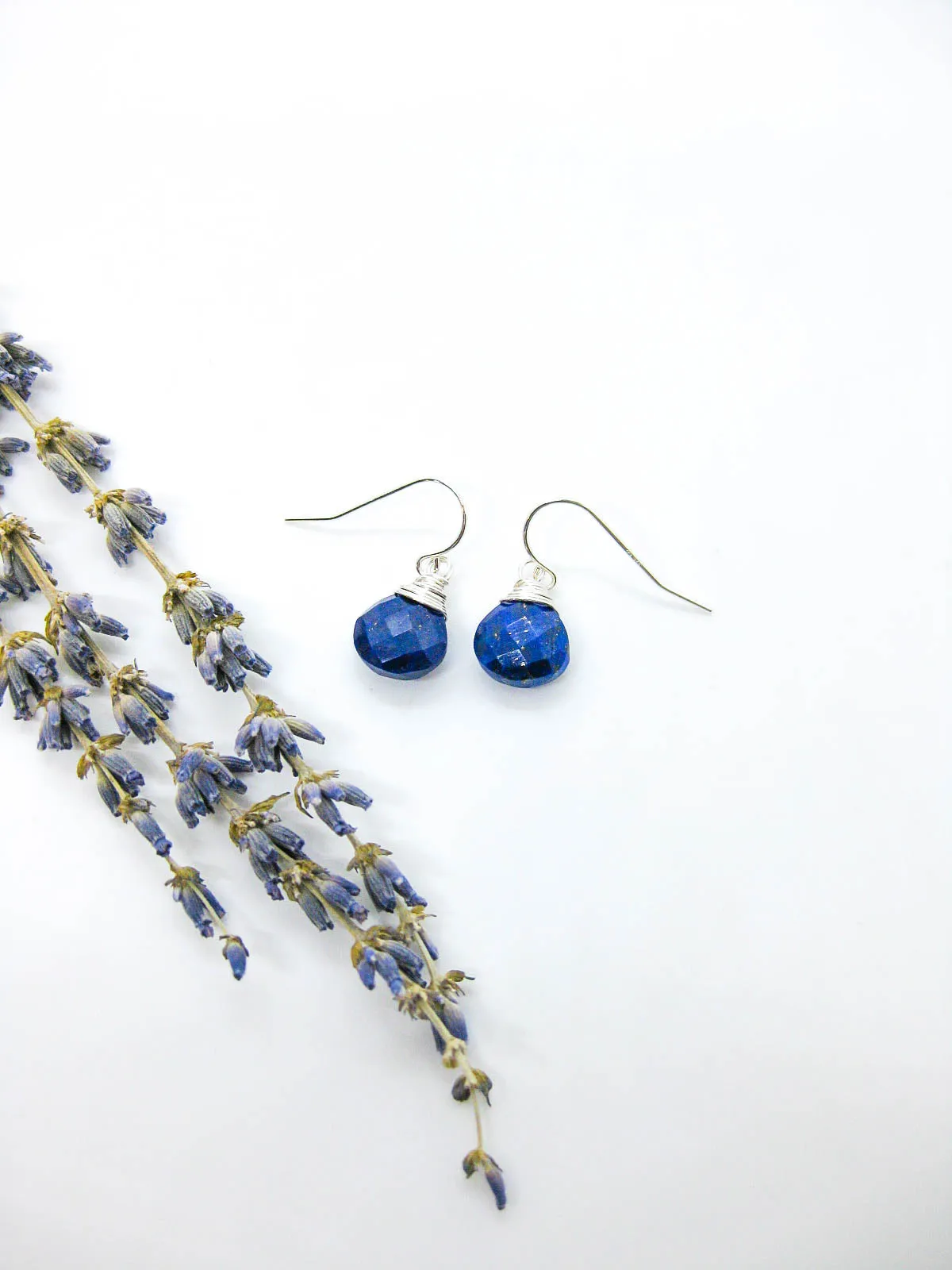 Chamomile: Lapis Earrings - e705