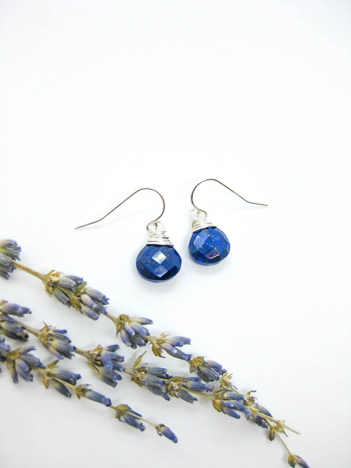 Chamomile: Lapis Earrings - e705