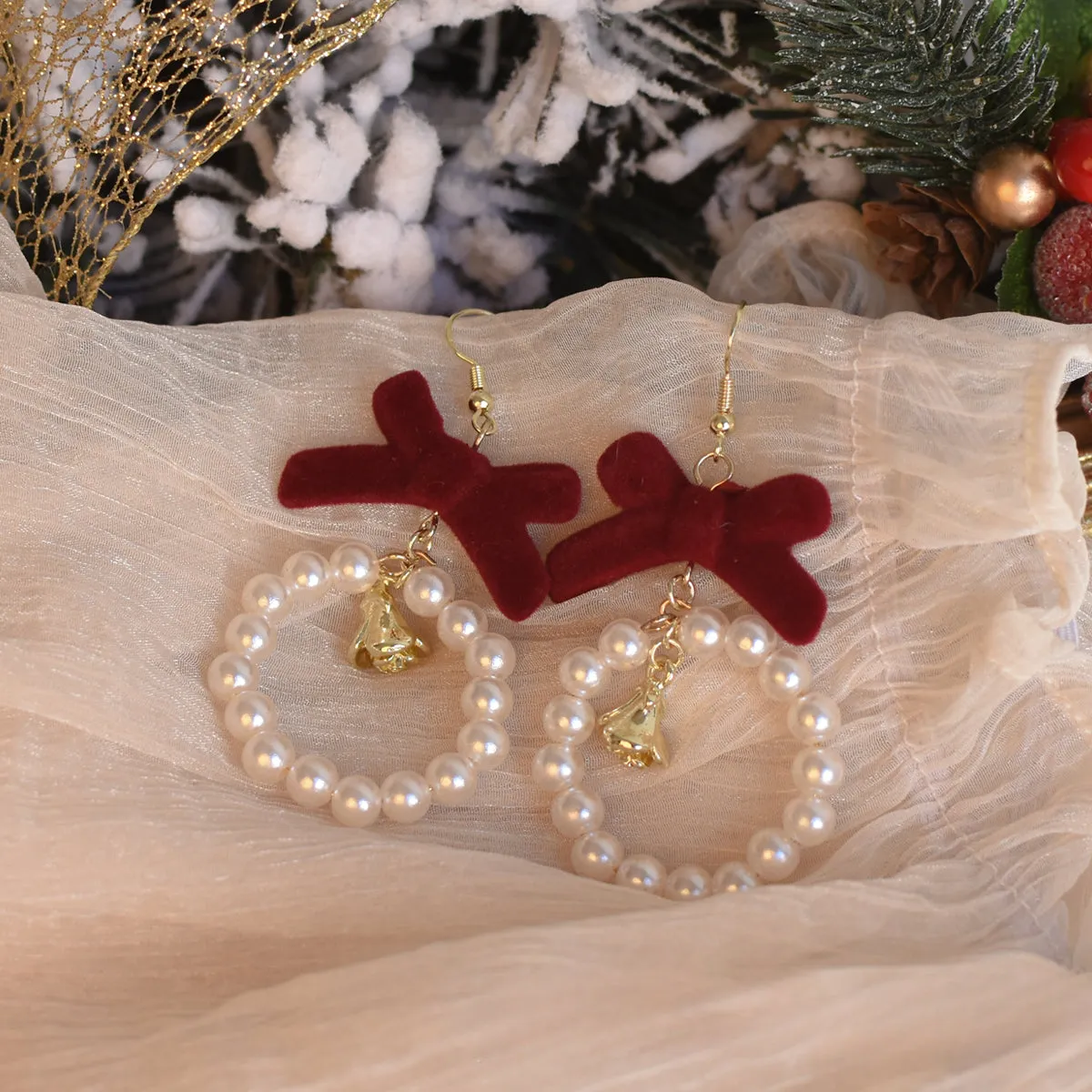 Christmas Ear Clips No Ear Holes Earrings LJC10