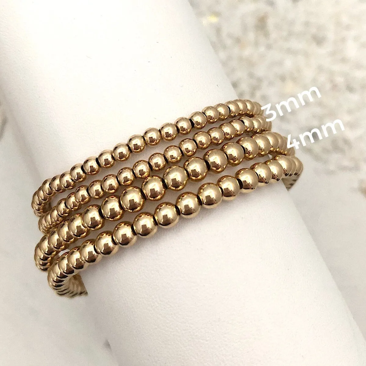 Classic 3mm Gold Filled Bead Bracelet