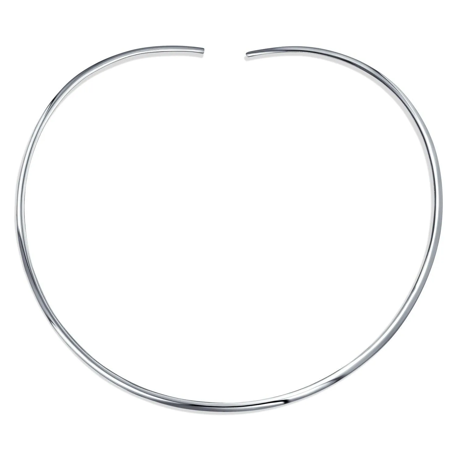 Classic Simple Slider Choker Collar Necklace Silver Sterling 2,3,8MM