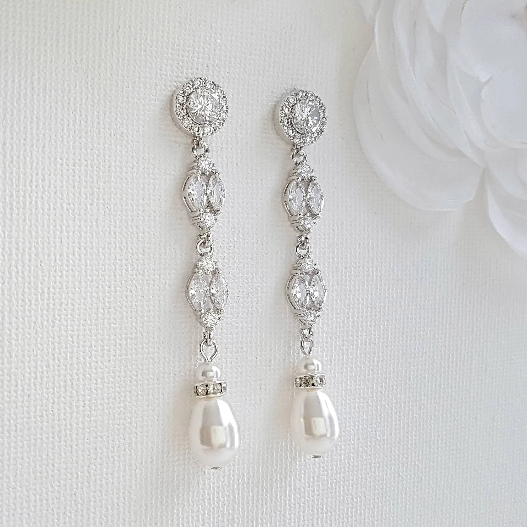 Clip On Pearl Earrings- Hayley