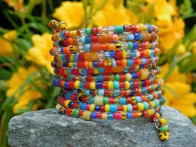 Colorful African Christmas Beads Bangle