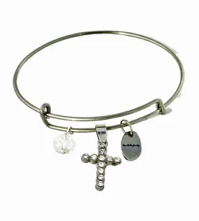 Crystal Cross Bangle Bracelet