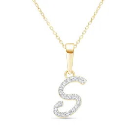 Cursive Diamond Initial Necklace