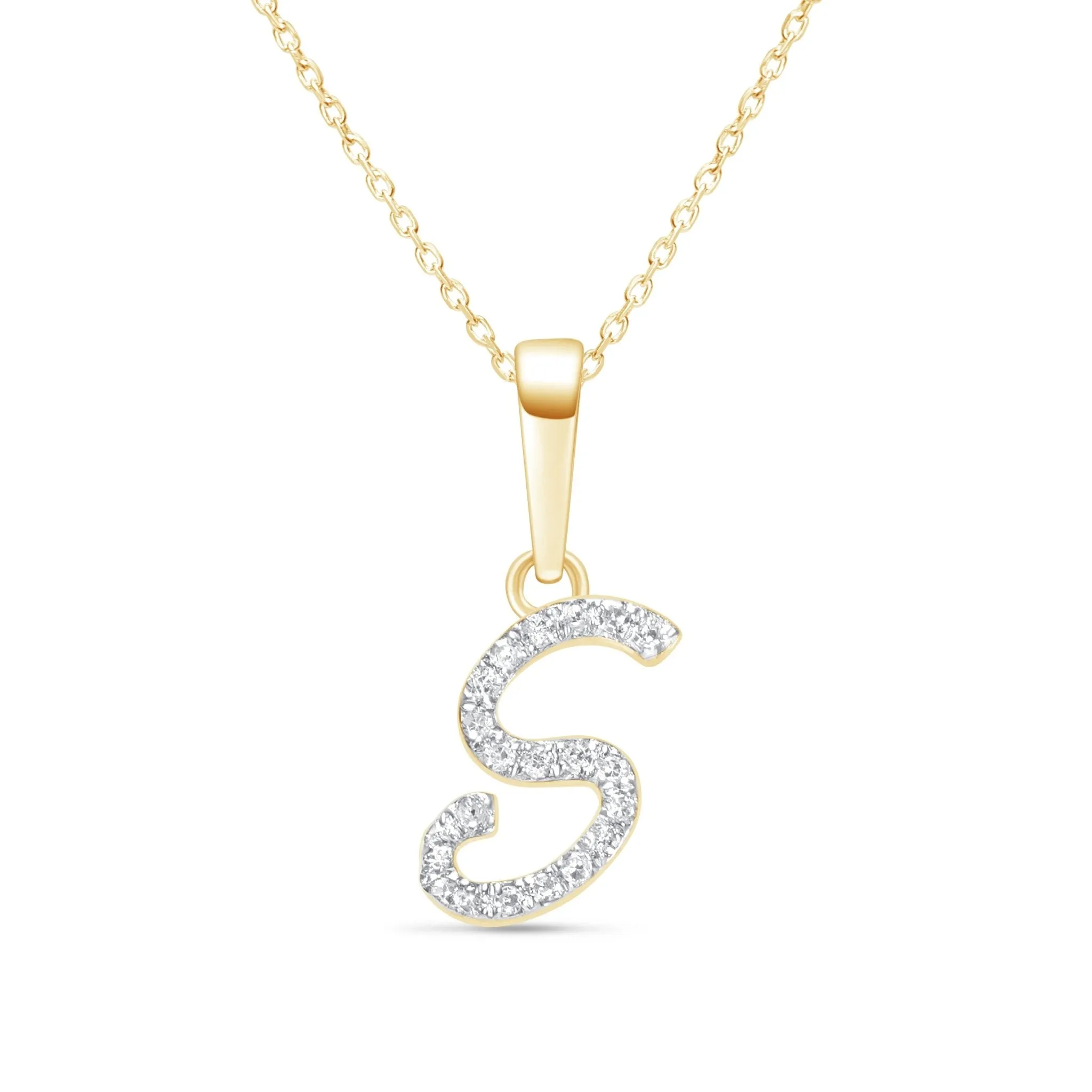 Cursive Diamond Initial Necklace