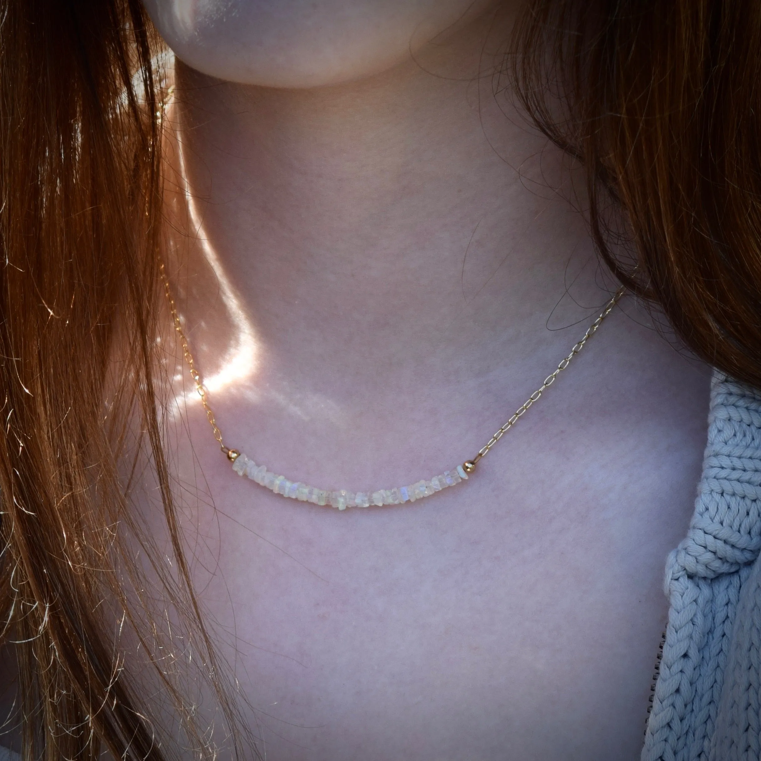 Dainty Opal & Gold Filled Necklace