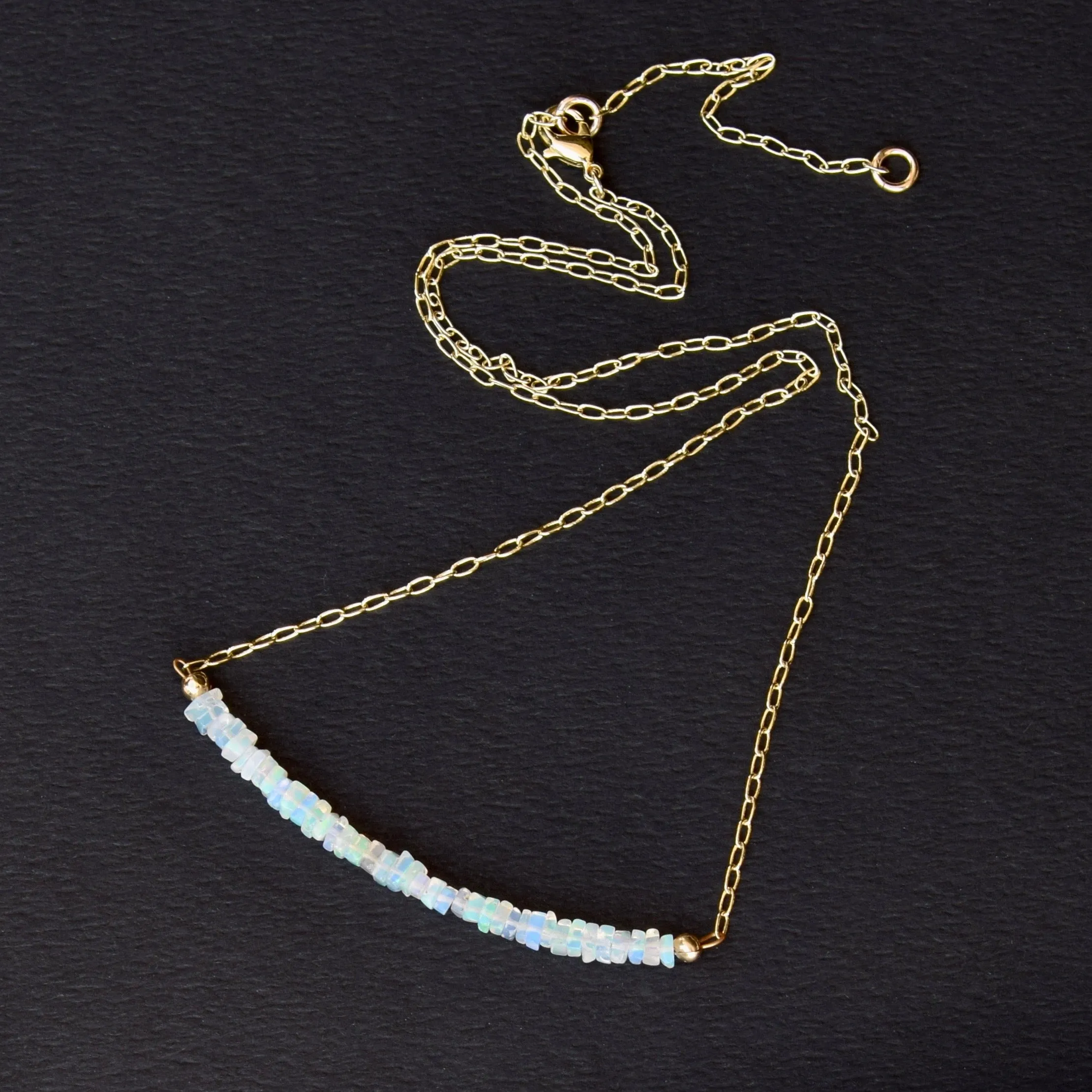 Dainty Opal & Gold Filled Necklace