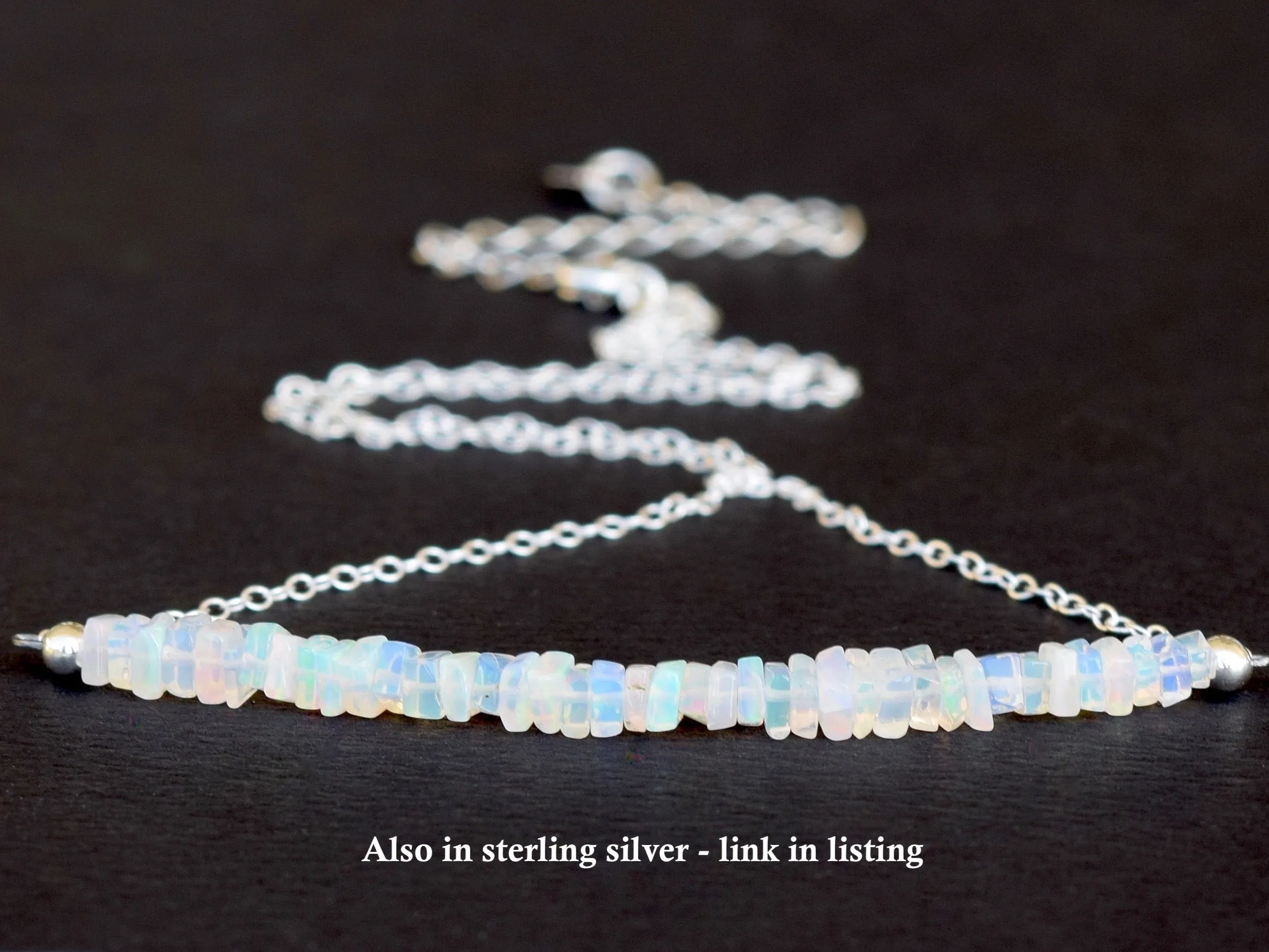 Dainty Opal & Gold Filled Necklace