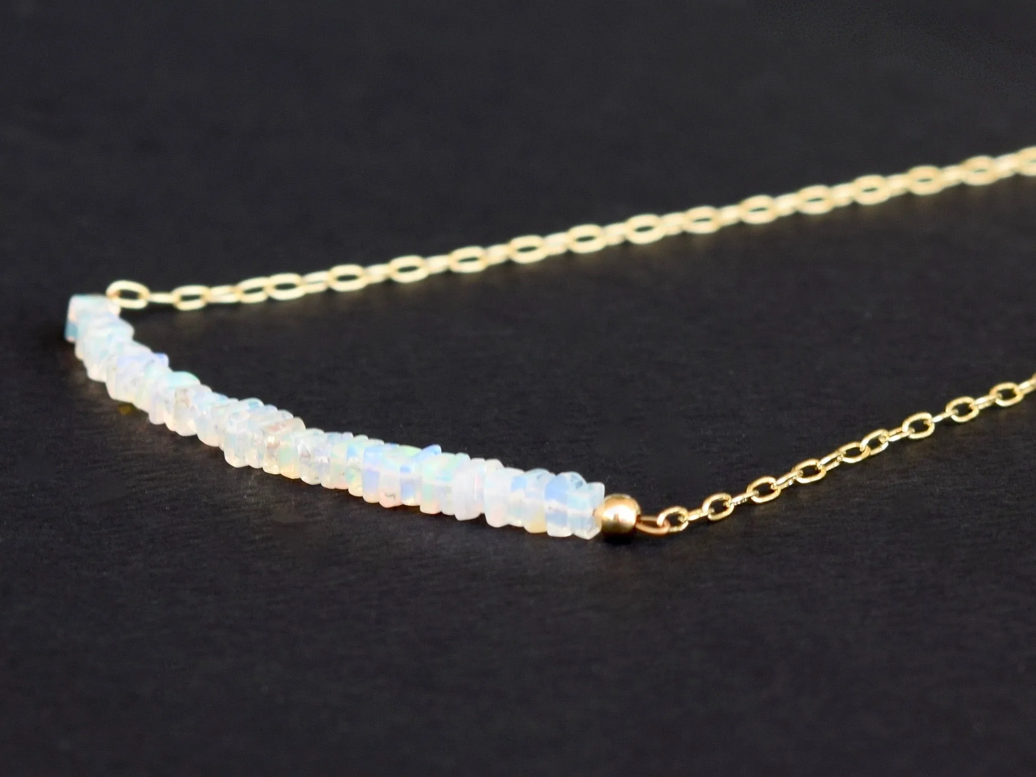 Dainty Opal & Gold Filled Necklace