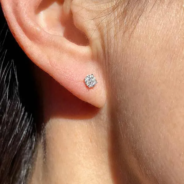 Diamond Cluster Stud Earrings