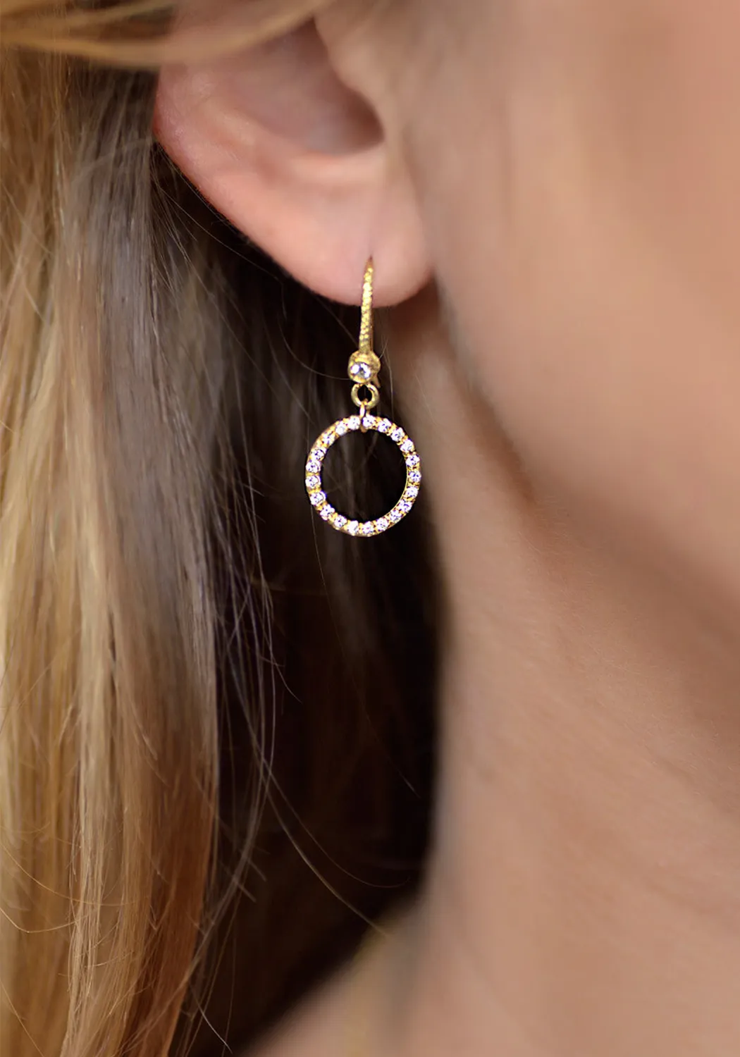 Dominique Cohen 18KYG Micro Diamond Circle Earrings