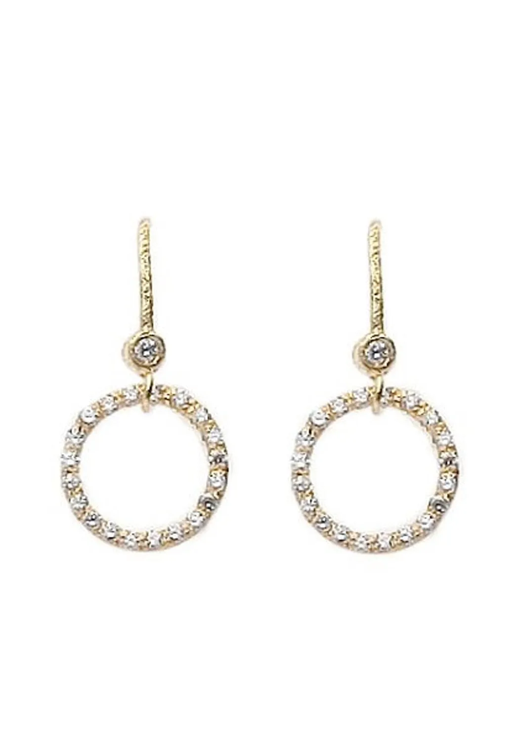 Dominique Cohen 18KYG Micro Diamond Circle Earrings