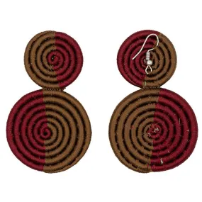 Double Disc Embroidery Earrings 05