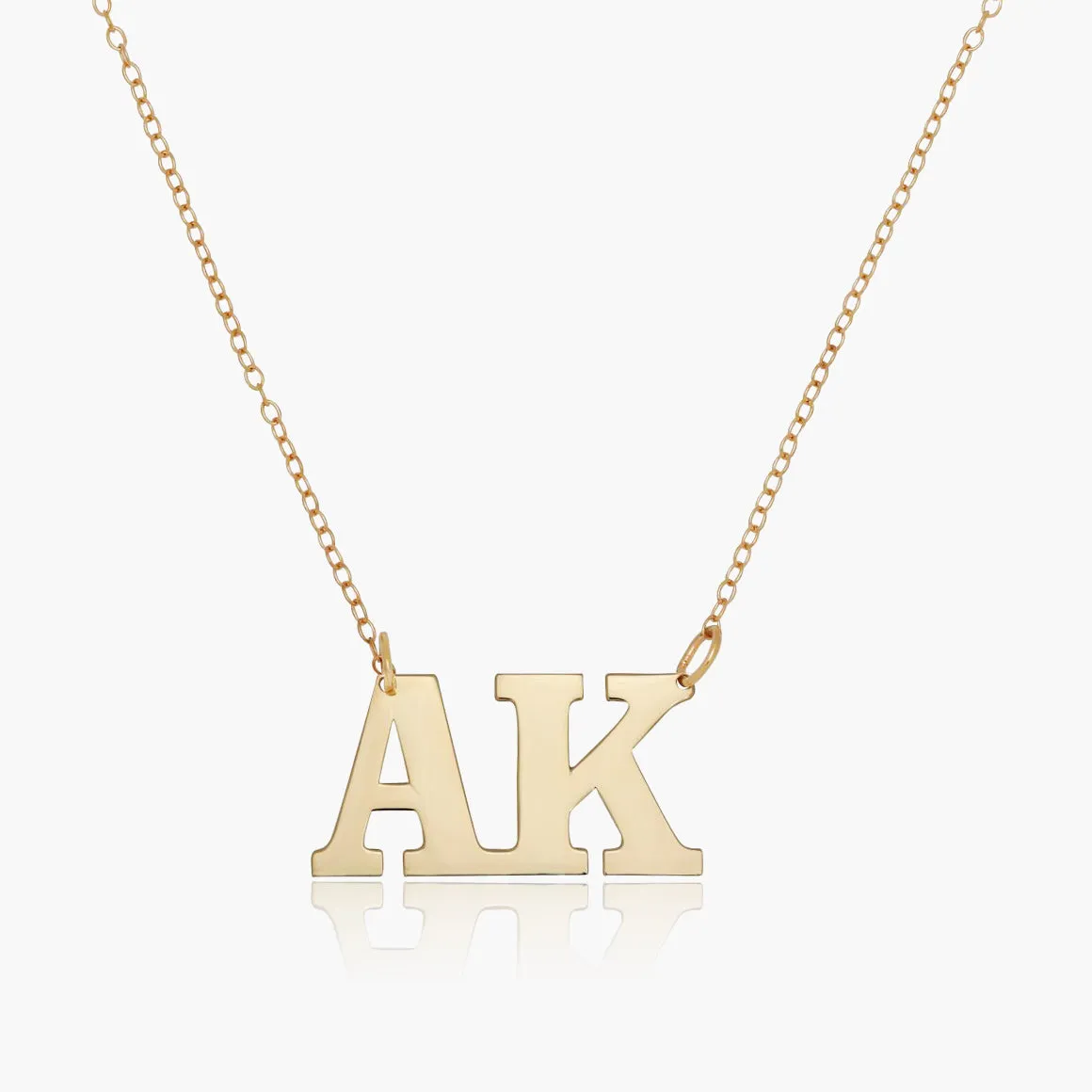 Double Initial Block Necklace