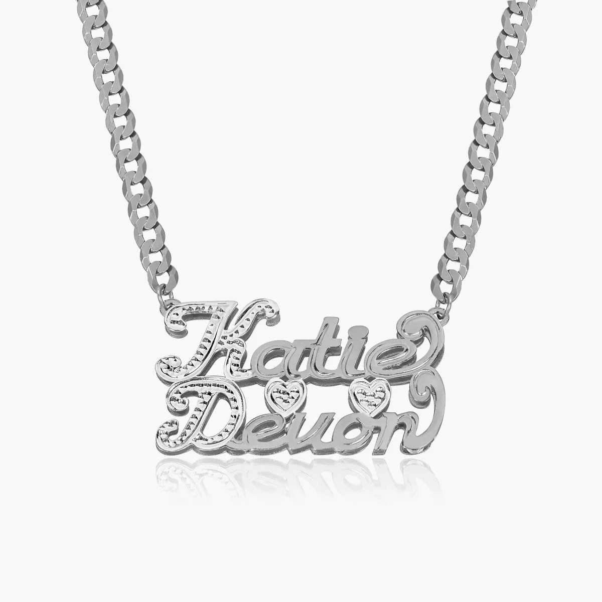 Double Plated Couples Name Necklace