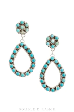 Earrings, Drops, Turquoise, Contemporary, 1530