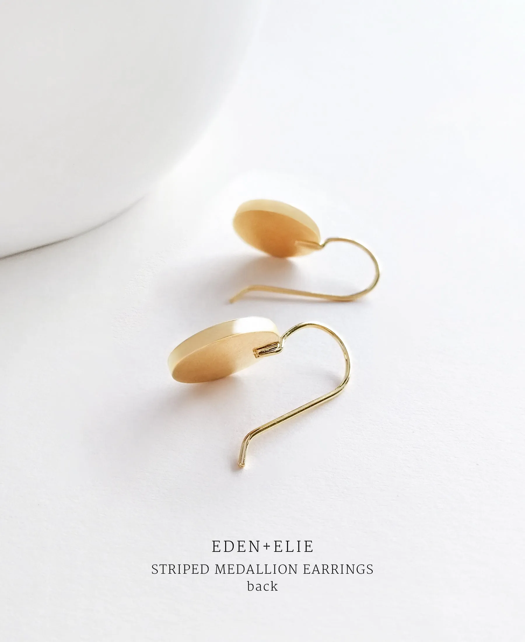 EDEN   ELIE Striped Medallion drop earrings - serenity