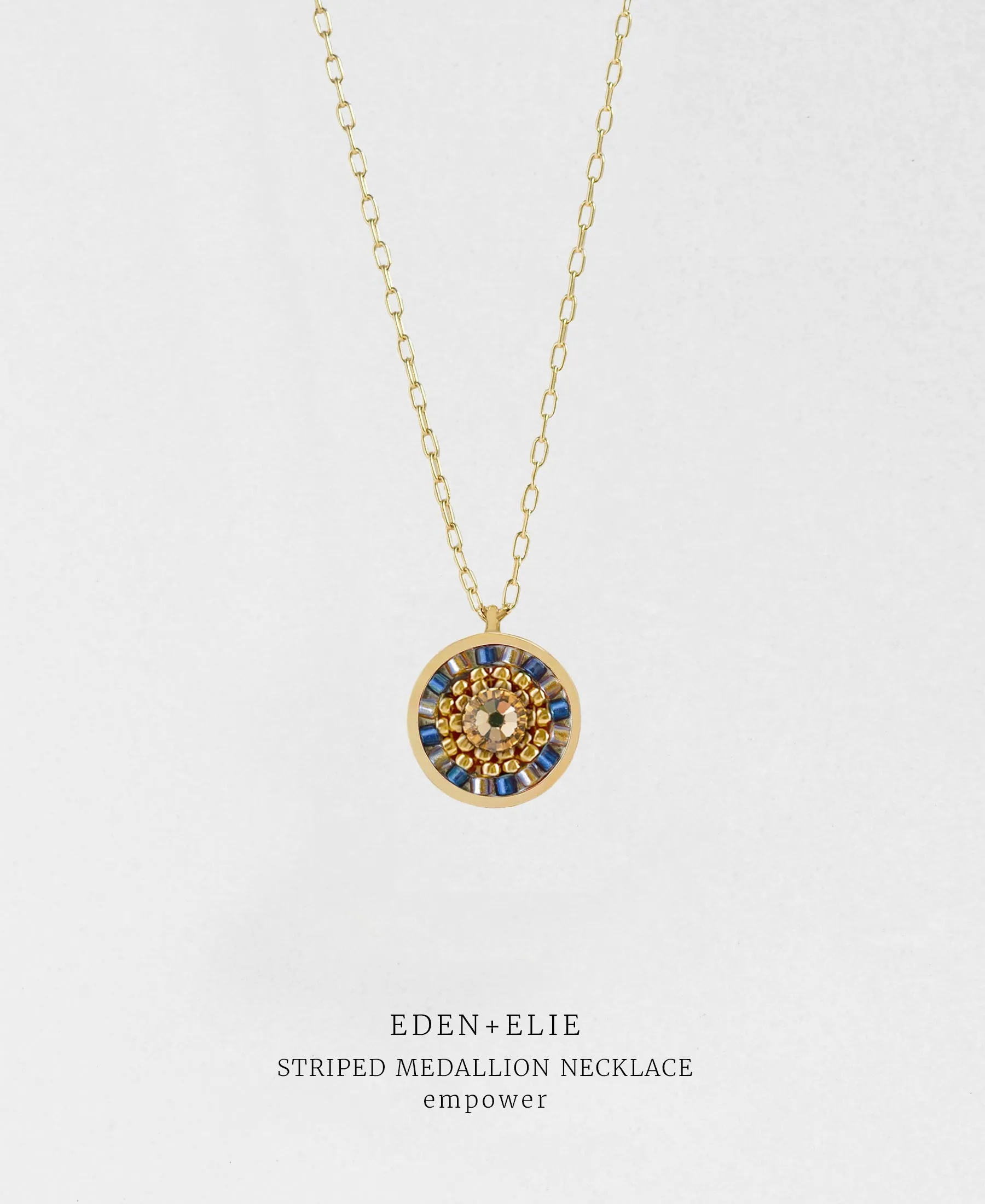 EDEN   ELIE Striped Medallion necklace - Empower