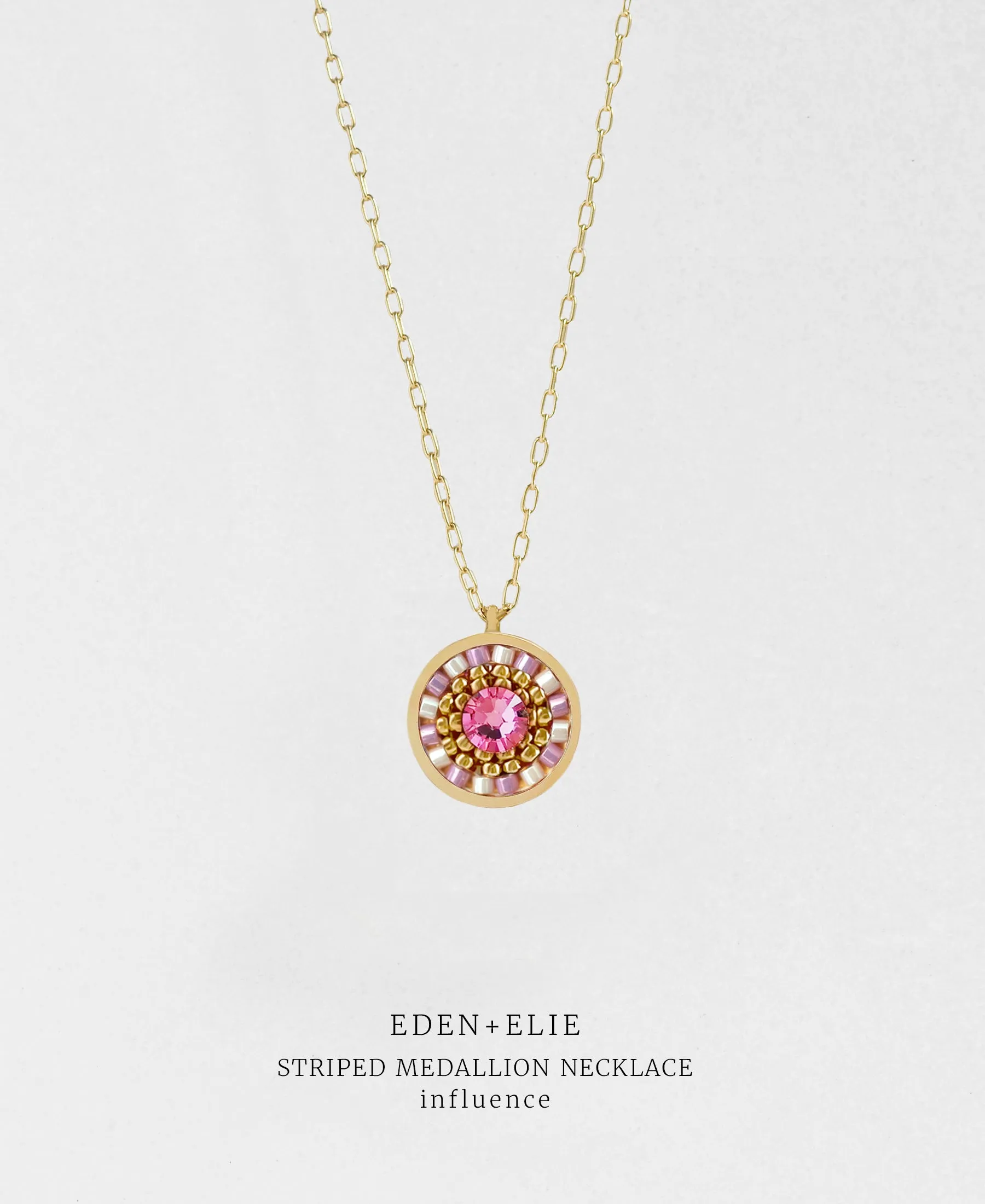 EDEN   ELIE Striped Medallion necklace - Influence