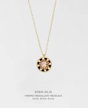 EDEN   ELIE Striped Medallion necklace - Little Black Dress