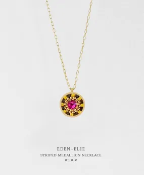 EDEN   ELIE Striped Medallion necklace - Oriole