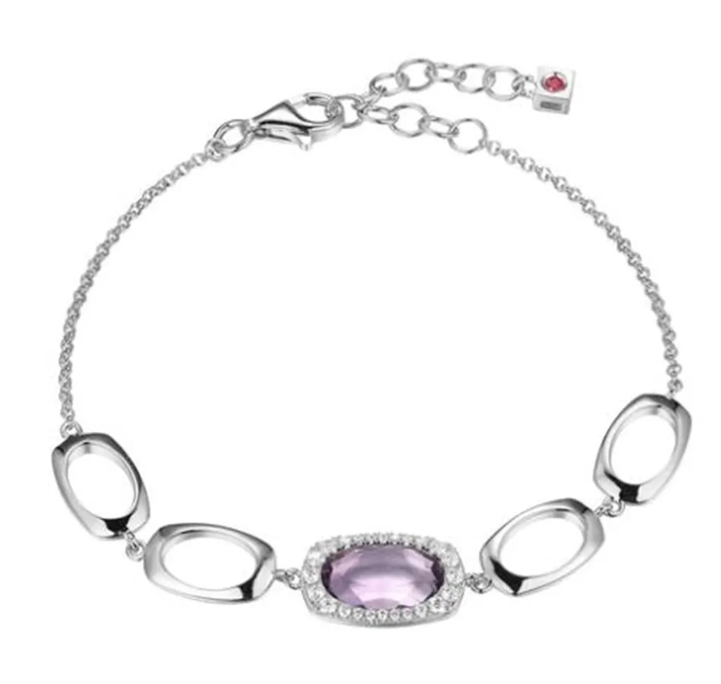 Elle Aureole Oval Amethyst Bracelet